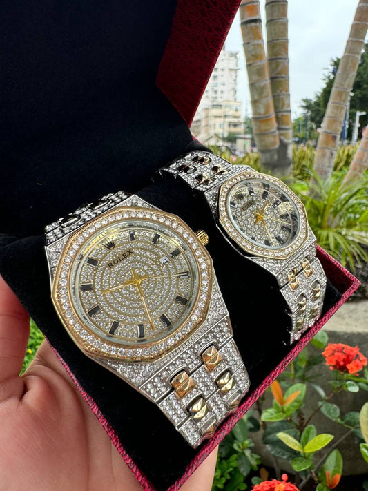 SET ROLEX  PAREJA DIAMANTADO 💎