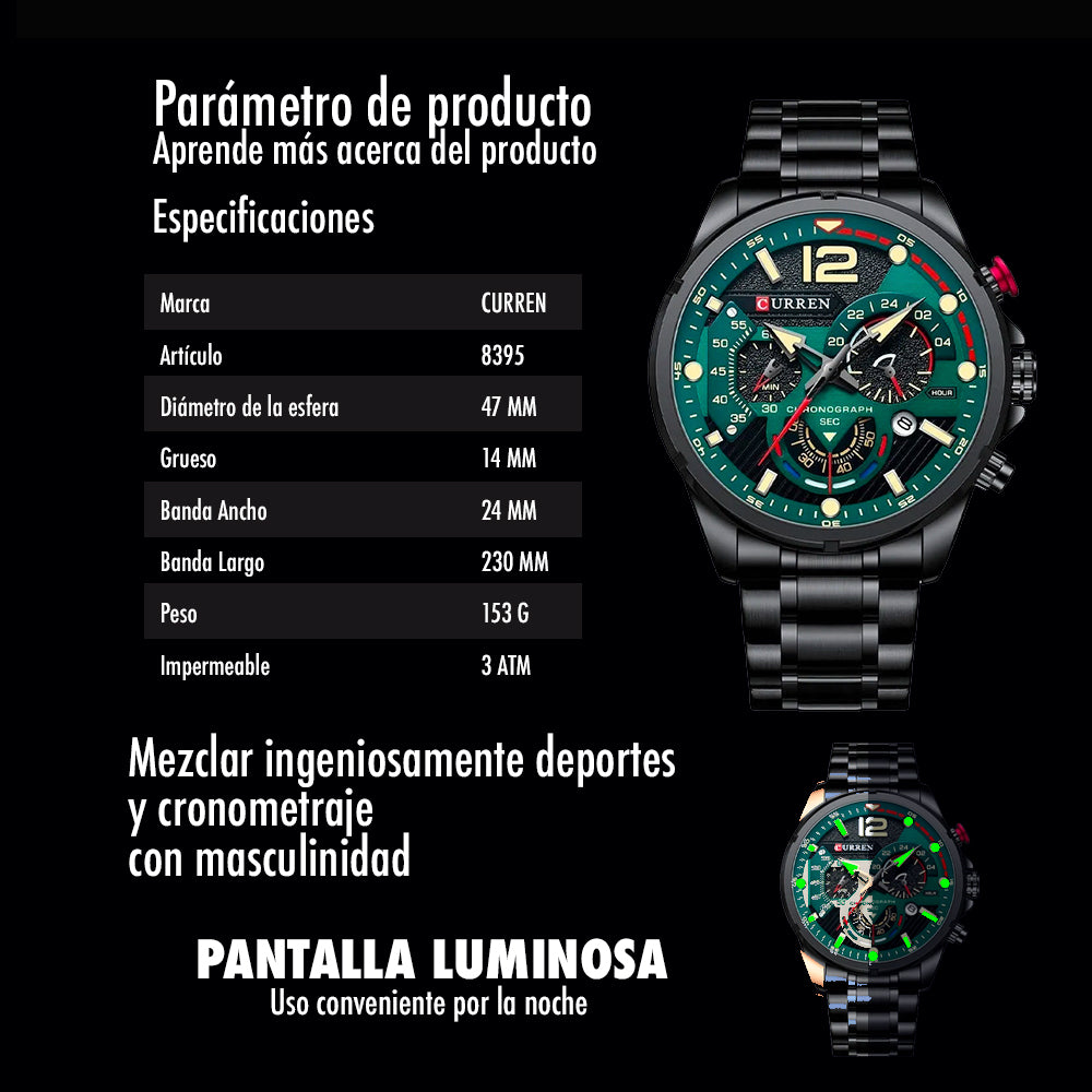 Reloj Curren 8395 Cronógrafos Acero Inoxidable